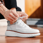 Men’s Woven Lace-Up Platform Casual Shoes