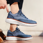 Men’s Woven Lace-Up Platform Casual Shoes