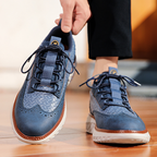 Men’s Woven Lace-Up Platform Casual Shoes