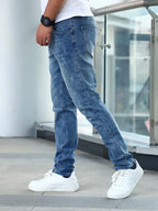 Men’s Slim Fit Stretch Jeans with Classic Five-Pocket Design
