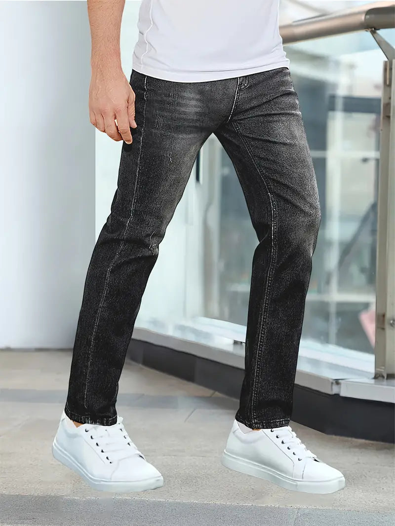 Men’s Slim Fit Stretch Jeans with Classic Five-Pocket Design