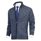 Men’s Knitted Zip-Up Cardigan with Stand Collar