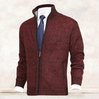 Men’s Knitted Zip-Up Cardigan with Stand Collar