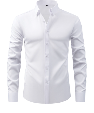 Chemise habillée ajustée à manches longues et boutonnage sur le devant pour homme