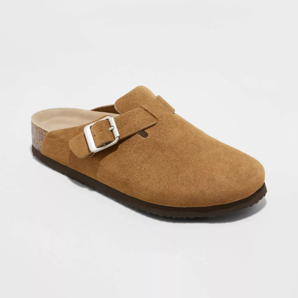 Sabots à boucles effet daim pour femme