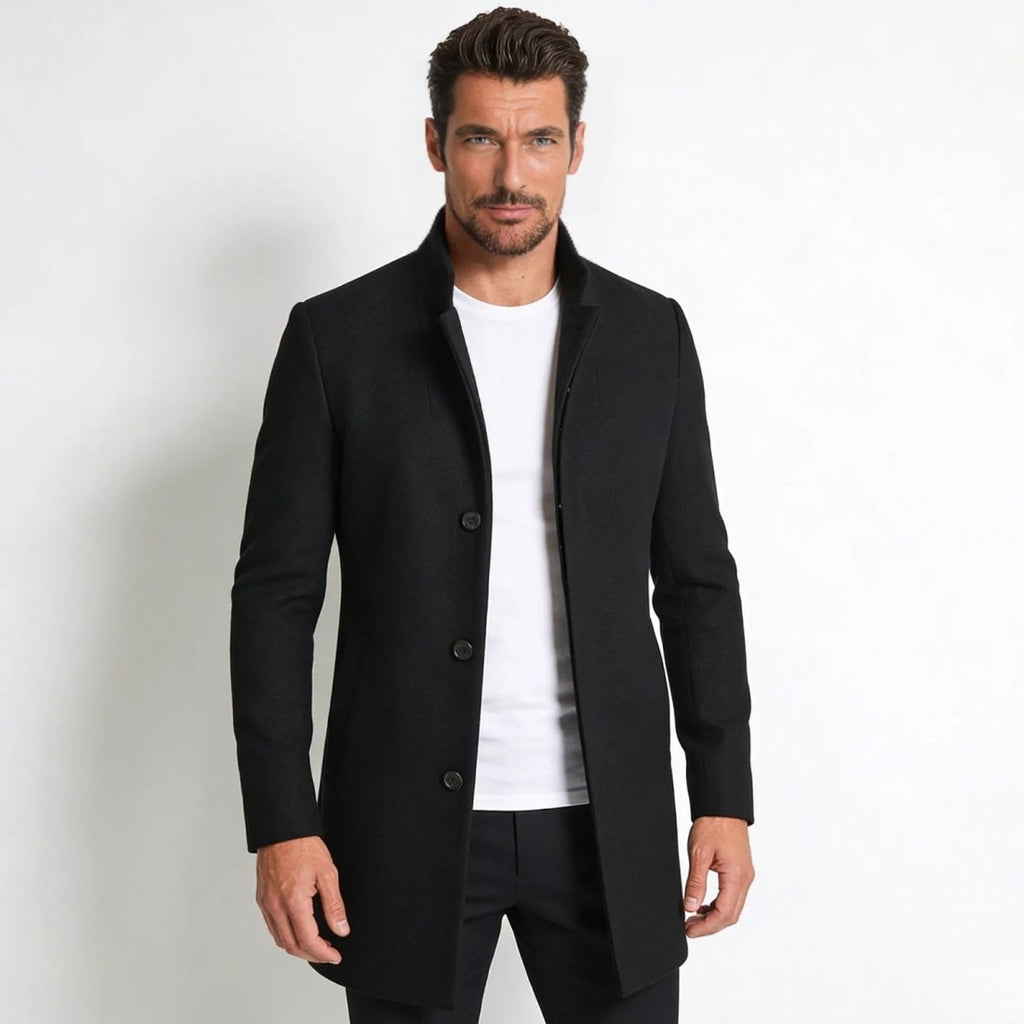 Men's Wool Blend Overcoat for Autumn Smart Casual Business Wear