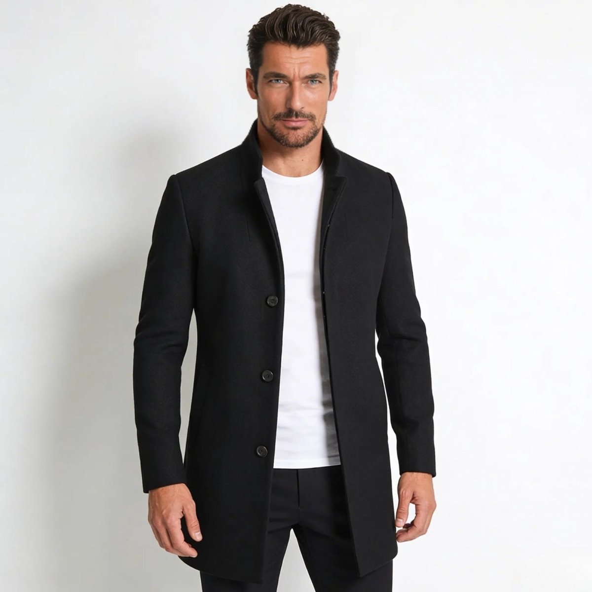 Men's Wool Blend Overcoat for Autumn Smart Casual Business Wear