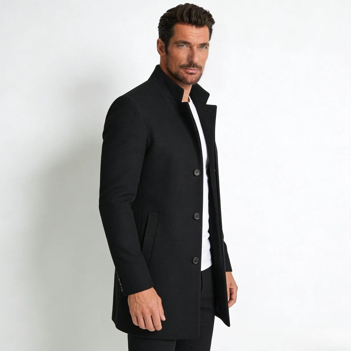 Men's Wool Blend Overcoat for Autumn Smart Casual Business Wear
