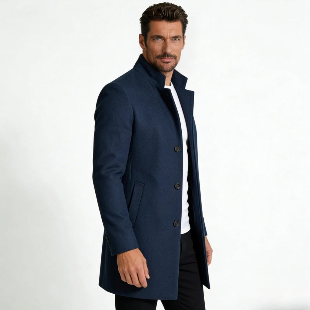 Men's Wool Blend Overcoat for Autumn Smart Casual Business Wear