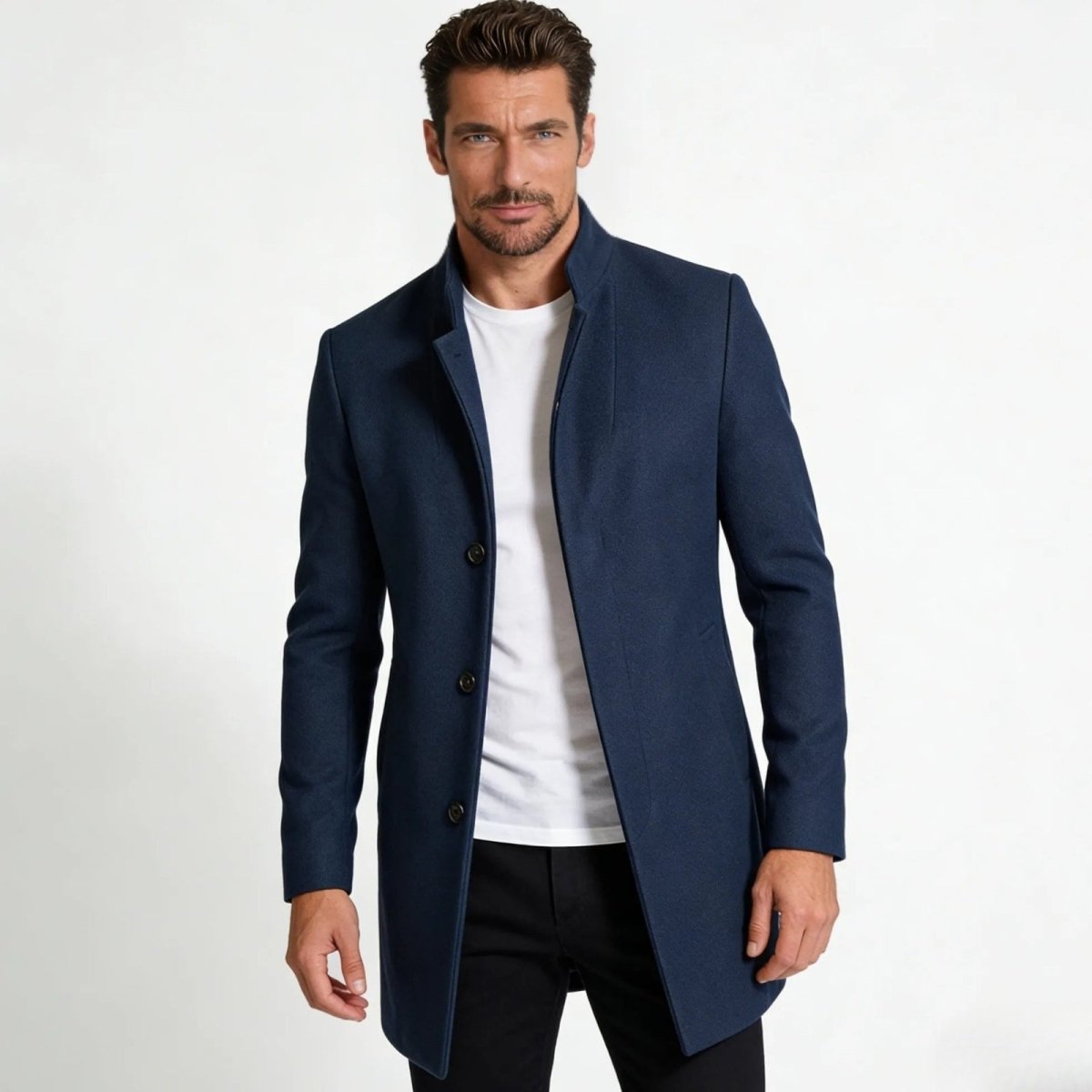 Men's Wool Blend Overcoat for Autumn Smart Casual Business Wear