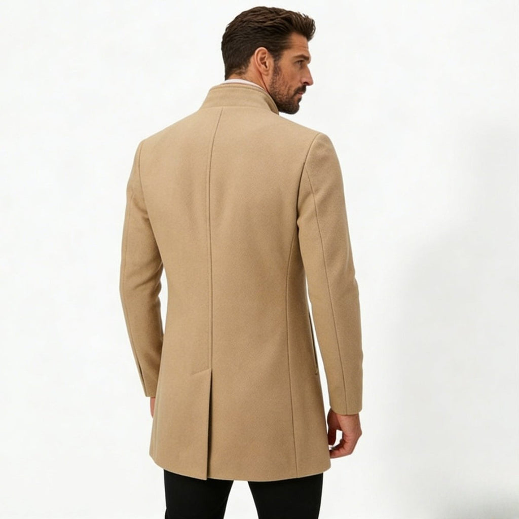 Men's Wool Blend Overcoat for Autumn Smart Casual Business Wear