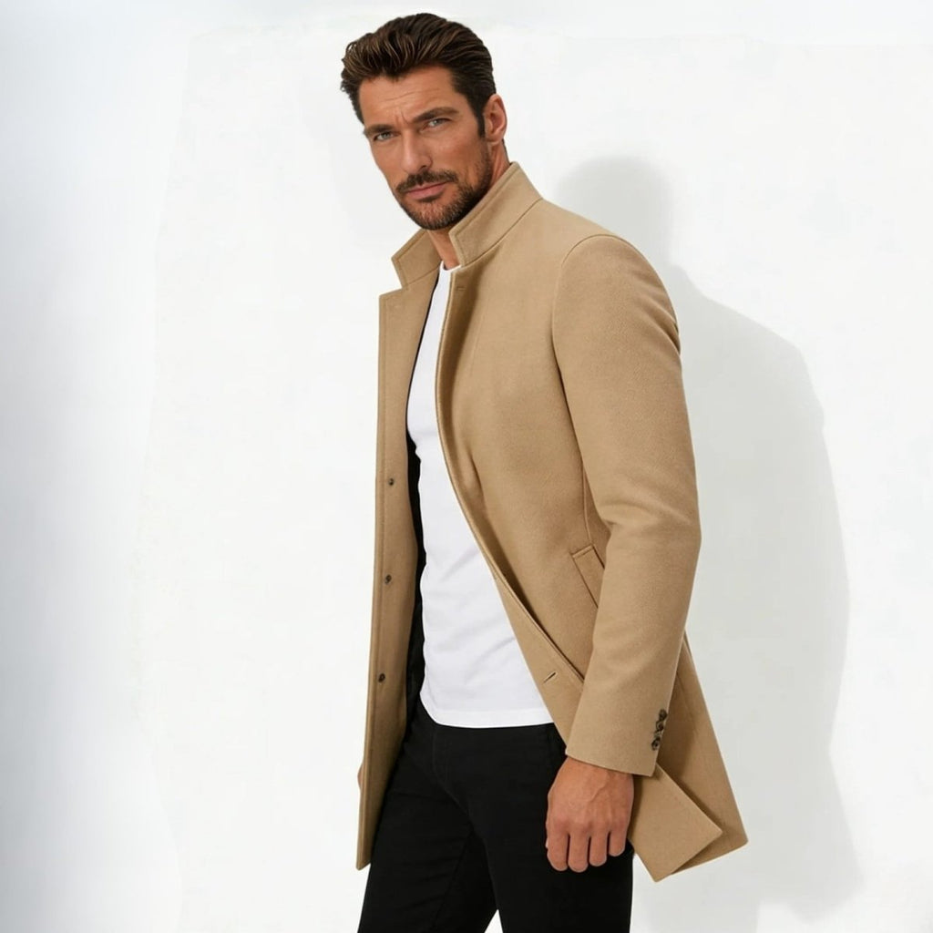 Men's Wool Blend Overcoat for Autumn Smart Casual Business Wear