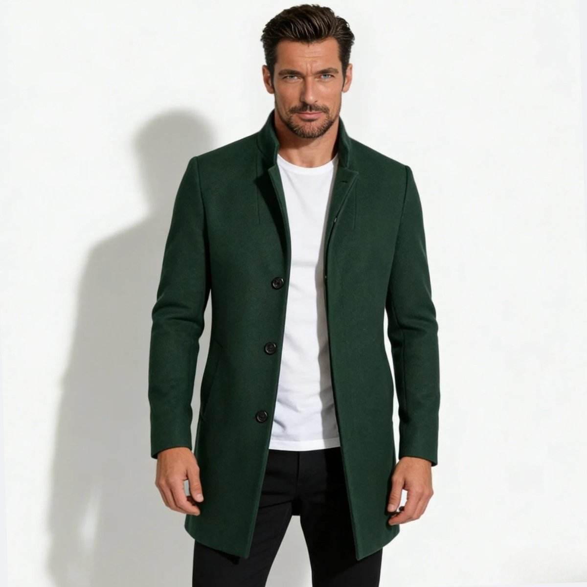 Men's Wool Blend Overcoat for Autumn Smart Casual Business Wear