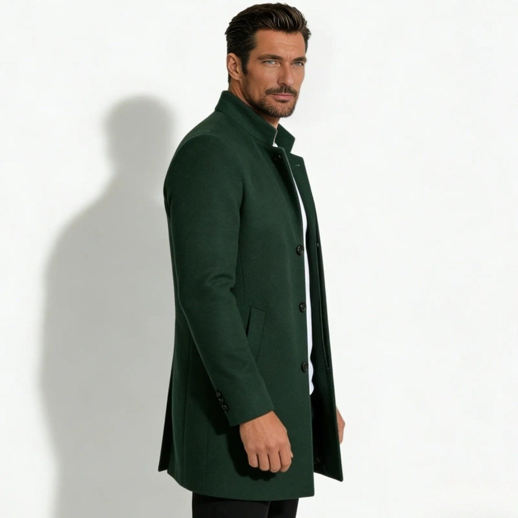 Men's Wool Blend Overcoat for Autumn Smart Casual Business Wear
