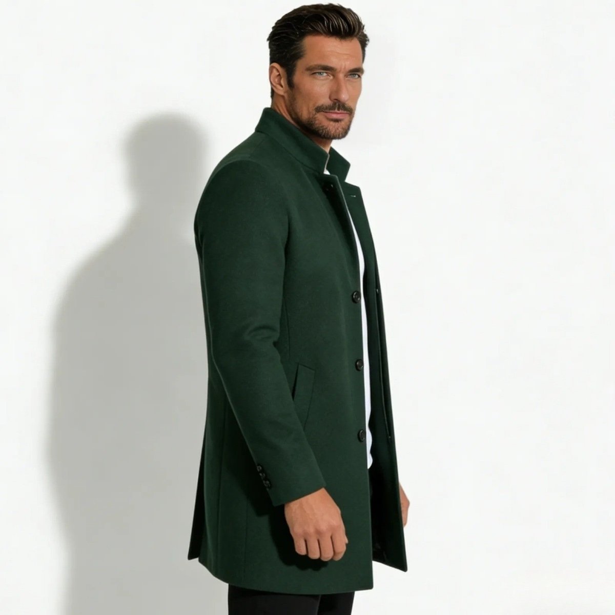 Men's Wool Blend Overcoat for Autumn Smart Casual Business Wear