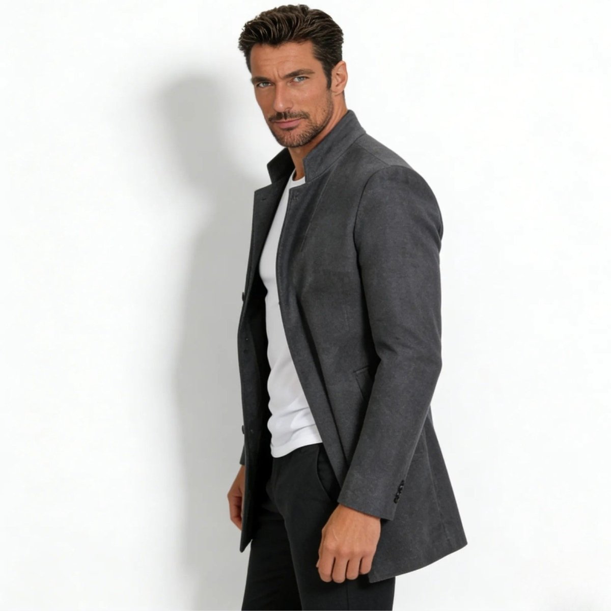 Men's Wool Blend Overcoat for Autumn Smart Casual Business Wear