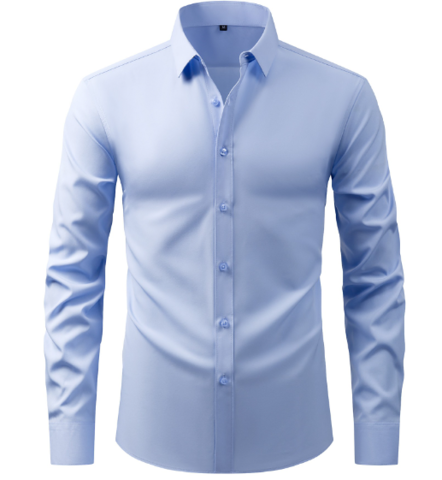 Chemise habillée ajustée à manches longues et boutonnage sur le devant pour homme