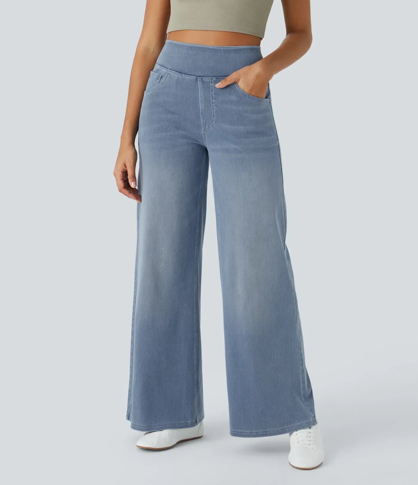 Women's High Waist Wide Leg Stretch Jeans
