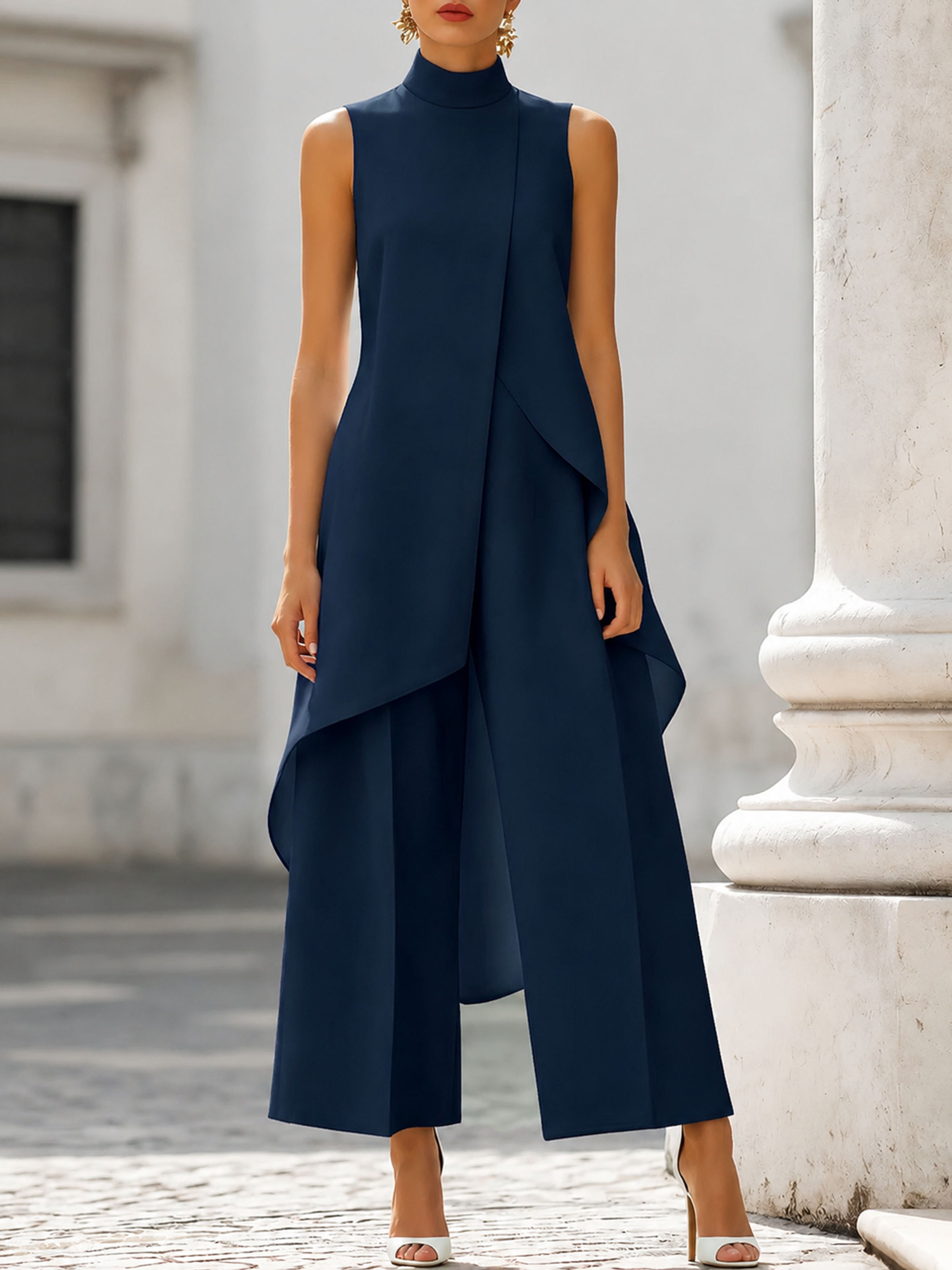Women's Chiffon Jumpsuit for Autumn Formal Wear