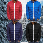 Men's Quilted Puffer Jacket with Stand Collar