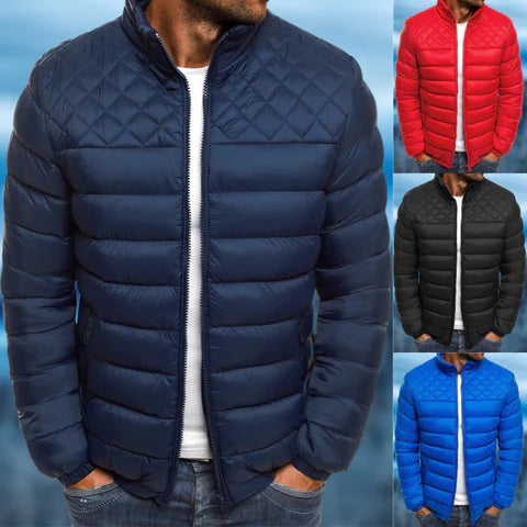 Doudoune matelassée pour homme à col montant