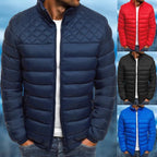 Men's Quilted Puffer Jacket with Stand Collar