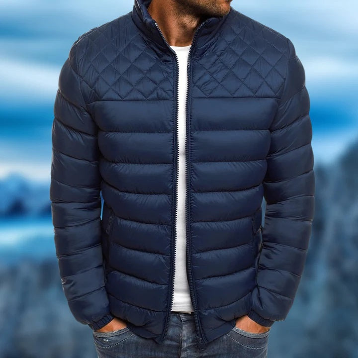 Doudoune matelassée pour homme à col montant