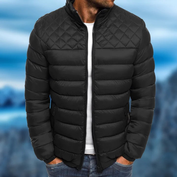 Doudoune matelassée pour homme à col montant