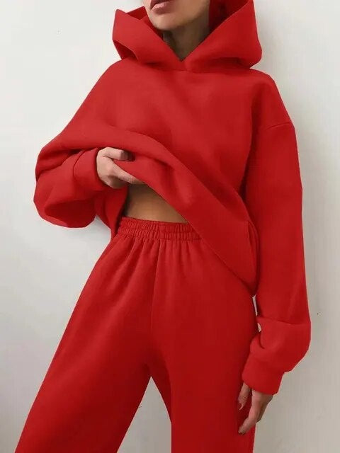 Women’s Relaxed Hooded Jogger Tracksuit Set