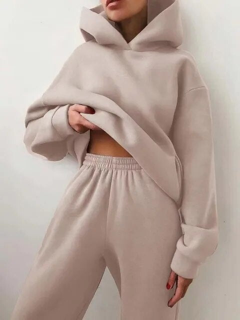 Women’s Relaxed Hooded Jogger Tracksuit Set