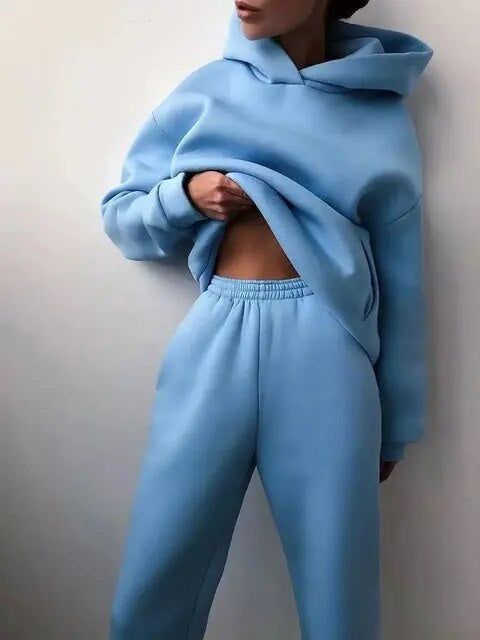 Women’s Relaxed Hooded Jogger Tracksuit Set