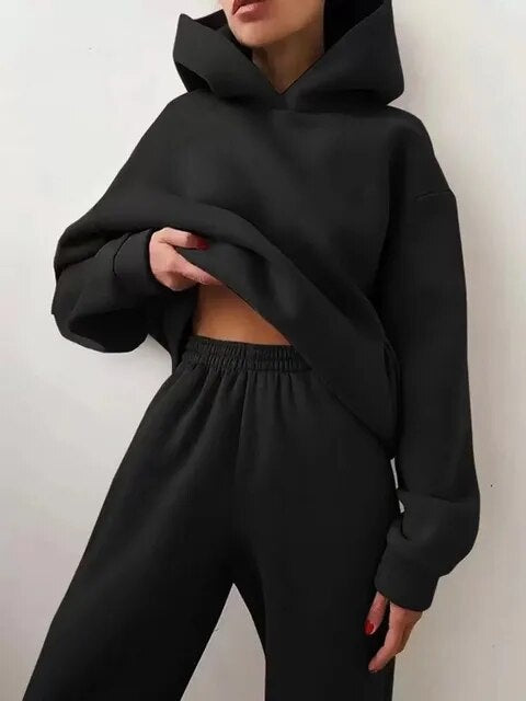 Women’s Relaxed Hooded Jogger Tracksuit Set