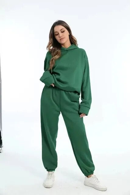 Women’s Relaxed Hooded Jogger Tracksuit Set