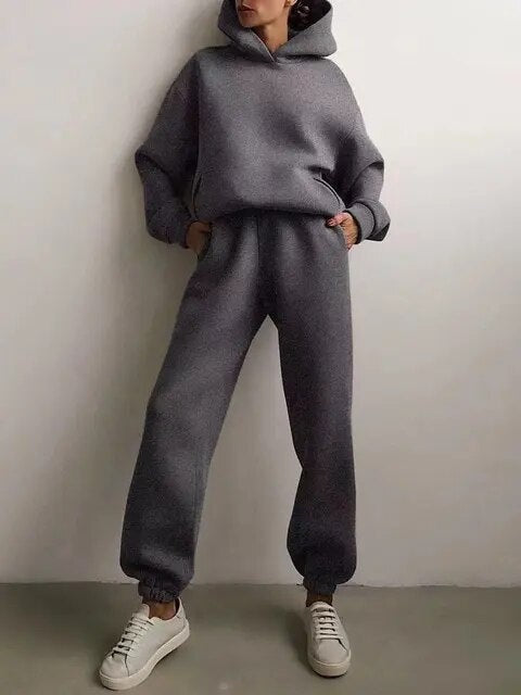 Women’s Relaxed Hooded Jogger Tracksuit Set