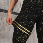 Women's High-Waisted Metallic Print Gym Leggings