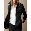 Veste matelassée à motif losanges boutonnée pour femme