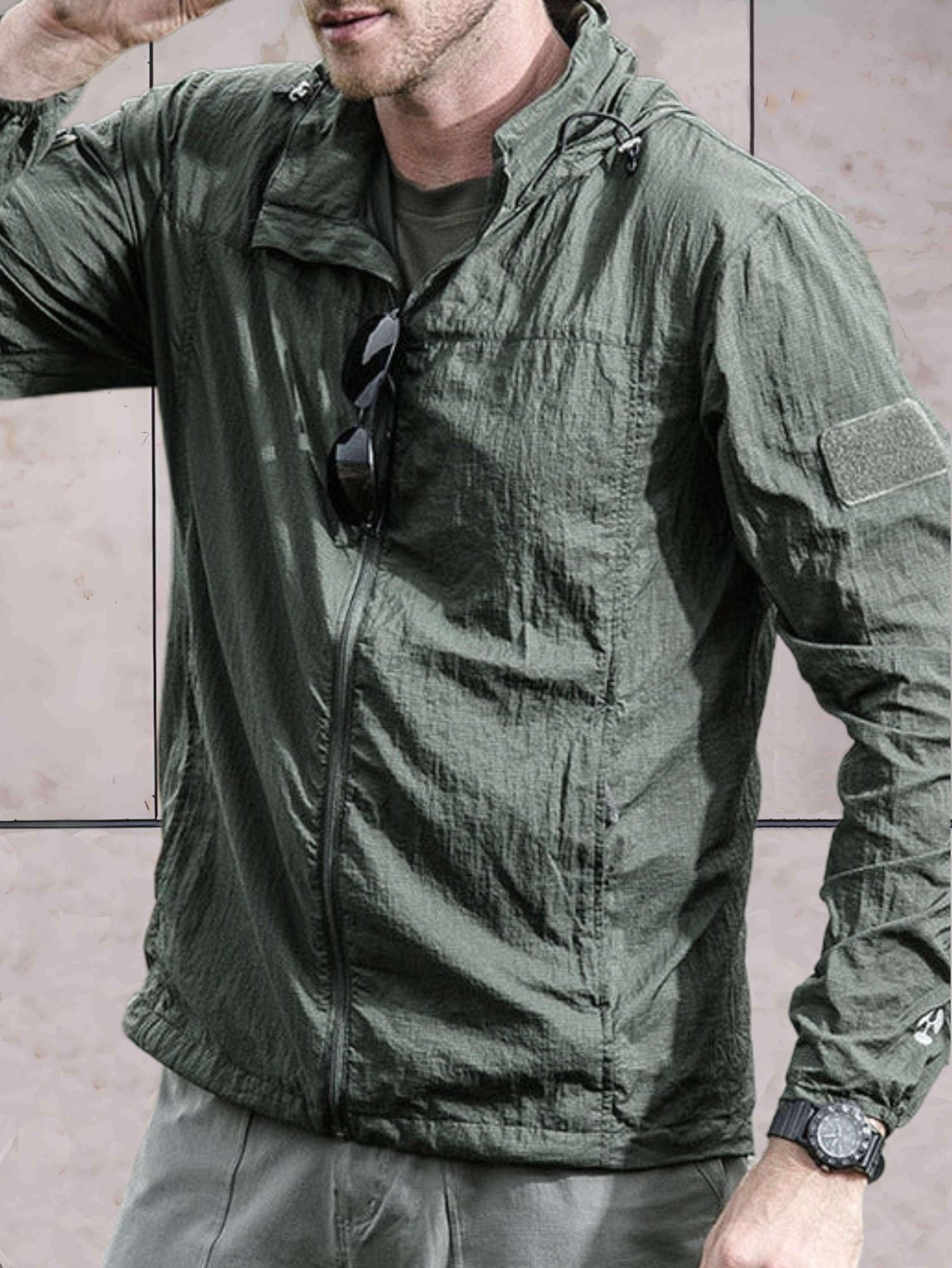 Veste légère à capuche zippée pour homme