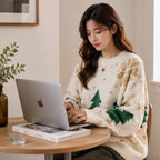 Women's Christmas Sweater | Snowflake & Tree Knit Jumper