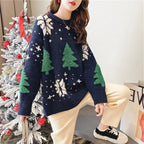 Women's Christmas Sweater | Snowflake & Tree Knit Jumper