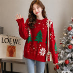 Women's Christmas Sweater | Snowflake & Tree Knit Jumper