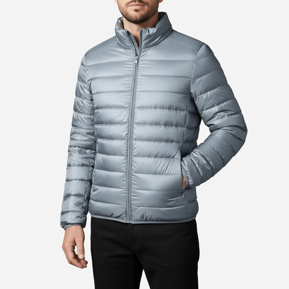 Doudoune matelassée légère pour homme | col montant