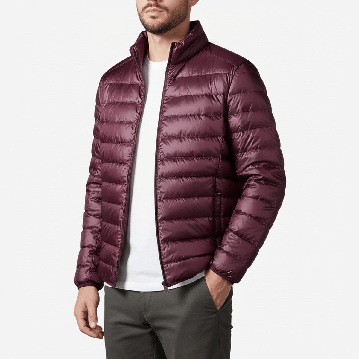 Doudoune matelassée légère pour homme | col montant