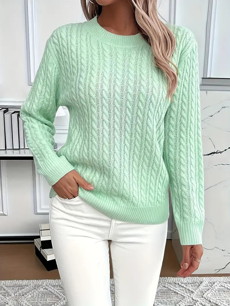 Women’s Cable Knit Crew Neck Jumper