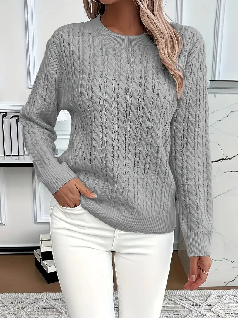 Women’s Cable Knit Crew Neck Jumper