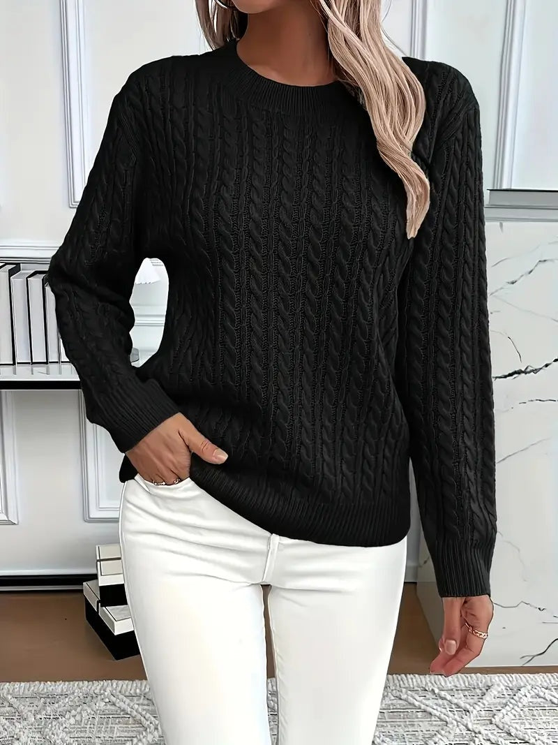 Women’s Cable Knit Crew Neck Jumper
