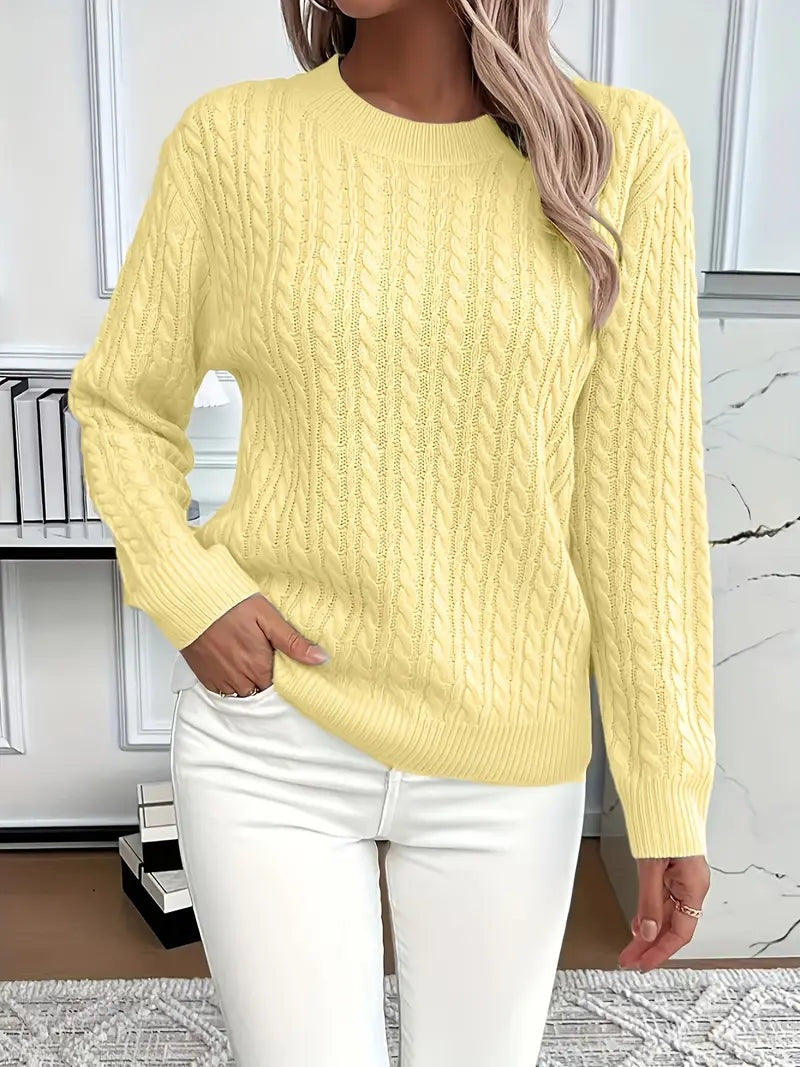 Women’s Cable Knit Crew Neck Jumper