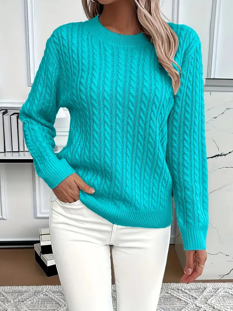 Women’s Cable Knit Crew Neck Jumper