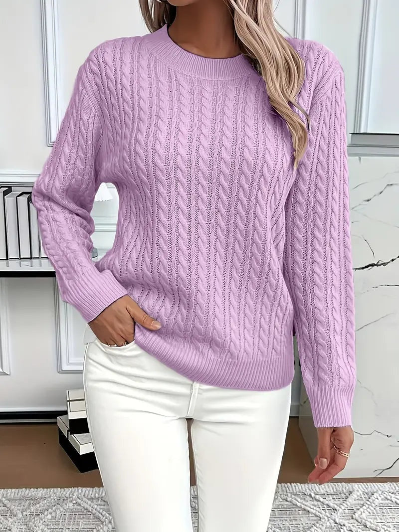 Women’s Cable Knit Crew Neck Jumper