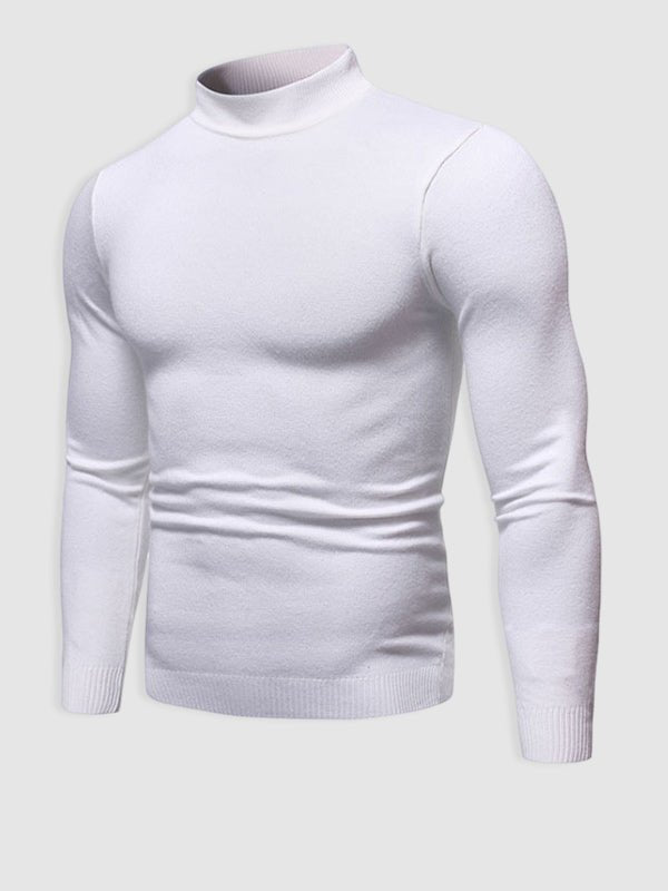 Męski dopasowany sweter z golfem