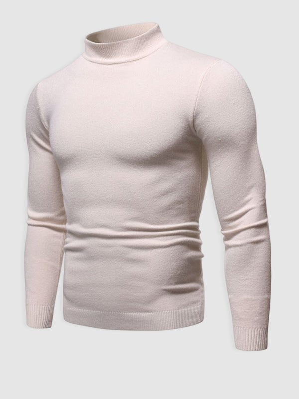 Męski dopasowany sweter z golfem